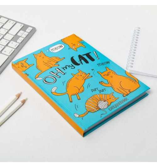 Ежедневник Oh, my CAT!, твёрдая обложка, А5, 160 листов-1