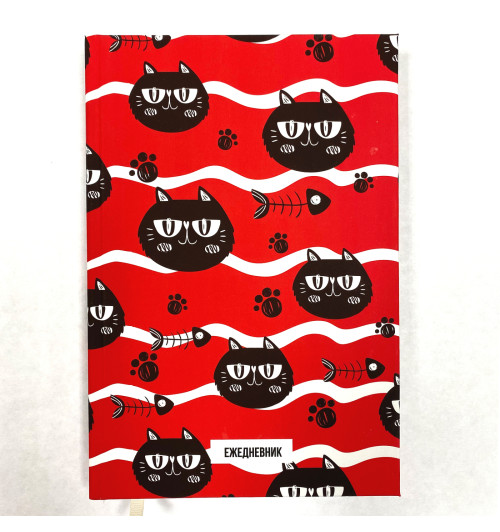 Ежедневник А5 "Коты", недатированный, 160 листов, покрытие Soft Touch -1