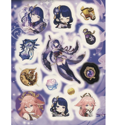 Genshin Impact. Наклейки (голубые)-3