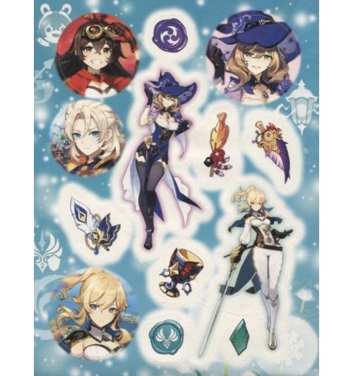 Genshin Impact. Наклейки (голубые)-4