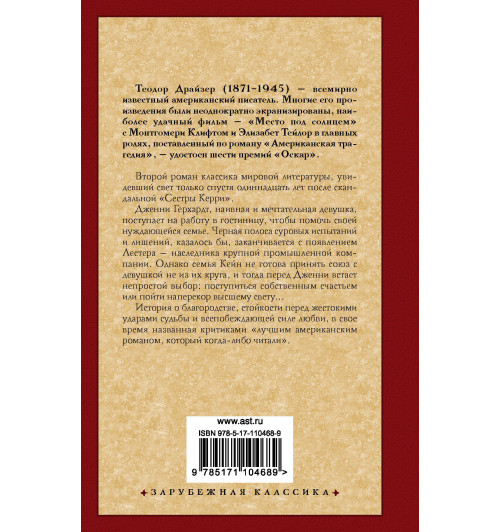 Драйзер Теодор: Дженни Герхардт-1