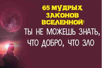 «Не торопи события. Позволь процессу развернуться самому» — 65 мудрых правил вселенной